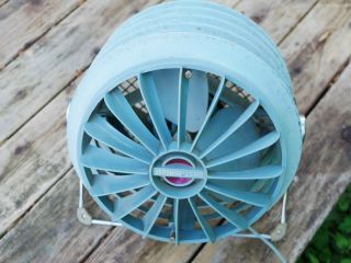 Vintage Westinghouse Riviera Round Floor Fan 2 Speed R2021 Aqua Blue