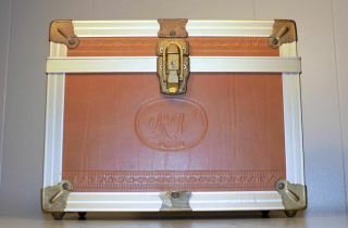 Vintage Le Roncato Ciak Leather Aluminum Flight Vanity Suit Case Luggage Italian