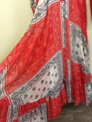 70’s Vintage Gunne Sax Jessica Dress Sz S bandannas Design fabric Red white Blue 7