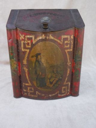 Antique Chinese Tea Tin General Store Bin