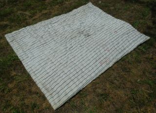 Vintage Bed Hand Tied Feather Stuffed Mattress Ticking 71 " X 54 " (1 1/4 " Thick)