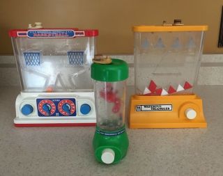 3 Vintage Tomy Toys Wonderful Waterful Plastic Water Games - 1977