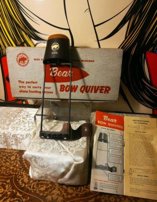 Vintage Bear Archery Bow Quiver 1960s With Brochure