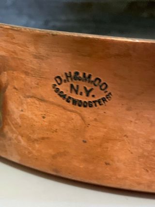 HUGE Antique D H & M Co 12” Copper Skillet Pan - Duparquet Huot Moneuse York 4