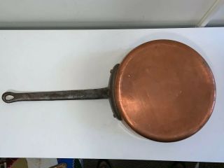 HUGE Antique D H & M Co 12” Copper Skillet Pan - Duparquet Huot Moneuse York 7