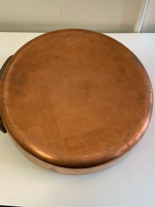 HUGE Antique D H & M Co 12” Copper Skillet Pan - Duparquet Huot Moneuse York 8