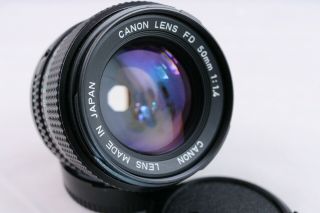 Vintage Canon Lens FD 50mm F1.  4 Prime Fixed No Mold Fungus AE - 1 A - 1 SLR Camera 2