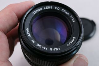 Vintage Canon Lens FD 50mm F1.  4 Prime Fixed No Mold Fungus AE - 1 A - 1 SLR Camera 6