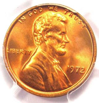 1972 Lincoln Cent 1c Penny - Certified Pcgs Ms67 Rd - Rare Ms67 - $285 Value