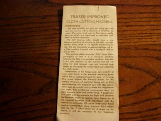 Vintage Harry M Fraser Strip Slitter Wool Cloth Cutter Model 500 - 1 w/ 4 blade 6