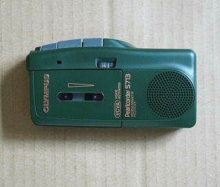 Vintage Olympus Pearlcorder S713 Handheld Micro Voice Recorder - Rare Green