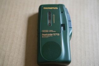 Vintage Olympus Pearlcorder S713 Handheld Micro Voice Recorder - RARE GREEN 3
