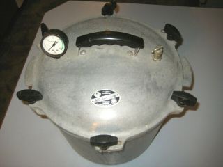 Vintage All American 7 15.  5 Qt.  Cast Aluminum Pressure Cooker / Canner Canning