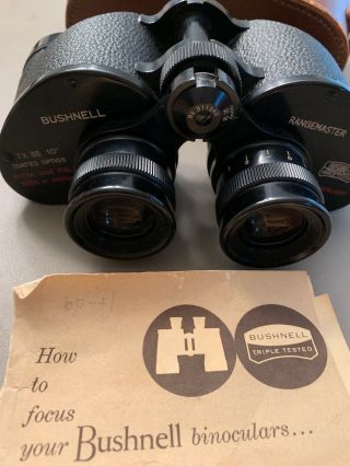 Vintage Bushnell Panoramic Rangemaster 7 x 35 Wide Angle Field Binoculars,  Case 11