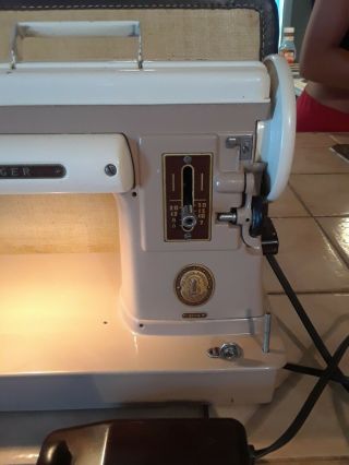 VINTAGE SINGER MODEL 301A SEWING MACHINE w/CASE - And 3