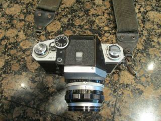 Vintage Nikon F 35mm Camera with Nikkor - S auto 50mm F1.  4 Lens 2
