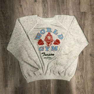 Vintage 80’s World Gym Arizona 50/50 Raglan Crewneck Sweatshirt