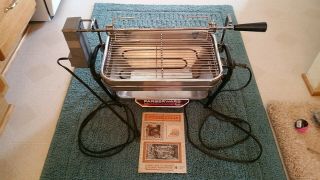 Vintage Farberware Open Hearth Electric Indoor Broiler & Rotisserie Bbq Grill