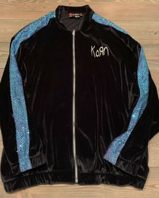 Vintage Rare Korn Velour Sequin Jacket Jonathan Davis Follow The Leader Sz Xl