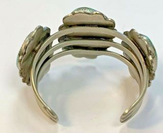 Huge Vintage Native American Navajo Turquoise Silver Cuff Bracelet 60.  1 grams 5