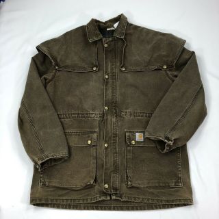 Vintage Carhartt Chore Jacket Dark Brown Mens Large