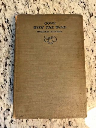 1936 Antique Book " Gone With The Wind " First Edition.  June Printing