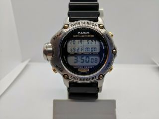 Casio Dep - 600 Twin Sensor Digital Dive Watch - Depth And Thermo,  200m