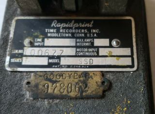 Vintage Rapidprint Time Recorders.  Ser.  no 100677.  Pre - owned. 7