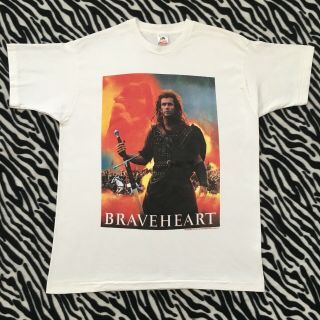 Vintage 1995 Braveheart Mel Gibson Shirt Size Xl 90’s Movie