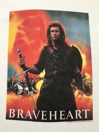 Vintage 1995 Braveheart Mel Gibson Shirt Size XL 90’s Movie 2