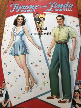 Vintage Tyrone Power & Linda Darnell Dolls & Costumes - 1944 - paper Dolls - nr 3