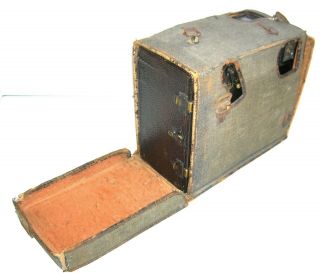 Vintage C.  1905 Hutting Germany MONOPOL ' Satchel ' Style Box Detective Camera 4