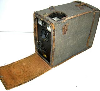 Vintage C.  1905 Hutting Germany MONOPOL ' Satchel ' Style Box Detective Camera 6