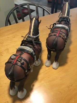 Rare Pair (2) Vintage Beswick Pottery Shire Harness Horses.  price Includes both 4