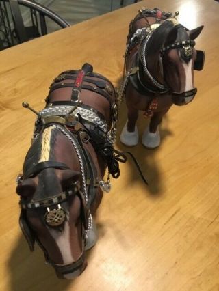 Rare Pair (2) Vintage Beswick Pottery Shire Harness Horses.  price Includes both 5