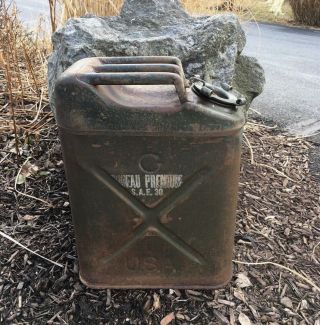 Vintage Military Army Jerry Can Fuel Gas Icl - 5l Nesco Oil 20 - 5 - 45 Wwii Omc