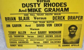 Vtg NWA Florida Championship Wrestling Poster 80s Ft.  Pierce St.  Lucie Ric Flair 5