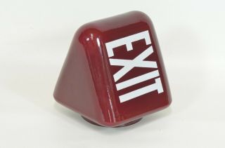 Vintage Red Ruby Exit Sign Theater Art Deco Glass Globe Double Side (lamp Light)