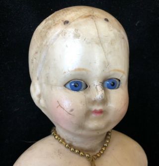 Creepy Baby Doll Rolling Eyes Scary Antique Doll