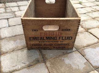 Vintage Frigid Embalming Fluid Wooden Crate