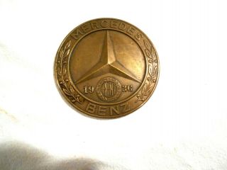 Vintage 1936 Mercedes Benz Brass Paperweight - Walther Co Germany 1941