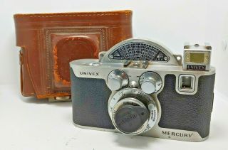 Vintage Univex Mercury Model Cc 1/2 Frame 35mm Film Camera With Case