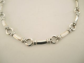 Vintage 1970 ' s Sterling Silver Bar and Circle Modernist Necklace 3
