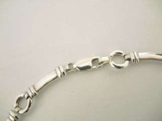 Vintage 1970 ' s Sterling Silver Bar and Circle Modernist Necklace 5