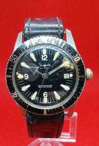 Sheffield All Sport Swiss - Made Eb 8800 Broad Arrow Divers Watch; Runs Strongly