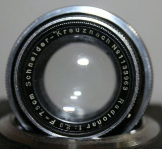 Vintage REFLEX - KORELLE SLR Camera With Radionar 2.  9 75mm 7.  5cm Lens CASE 8