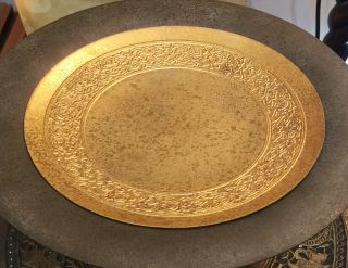SIGNED Tiffany Studios York ANTIQUE Gilt Gold Dore Bronze Dish / Plate 1672 8