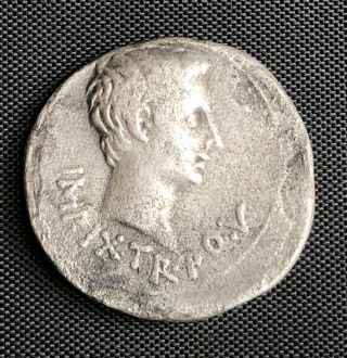 Roman Silver Coin: Tetradrachm Of Augustus (27bc - 14ad) Pergamon Large Rare Vf,