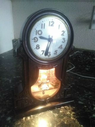 Vintage Mantle Clock Mastercrafters Girl On Swing