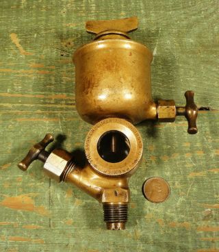 Antique Lunkenheimer Premier Brass Lubricator Oiler,  Steam Engine,  Motorboat